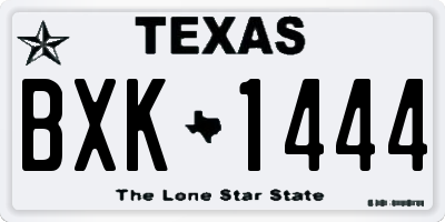 TX license plate BXK1444