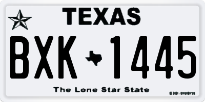 TX license plate BXK1445