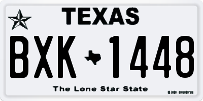 TX license plate BXK1448