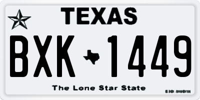 TX license plate BXK1449