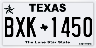 TX license plate BXK1450