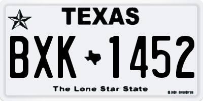 TX license plate BXK1452