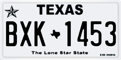 TX license plate BXK1453