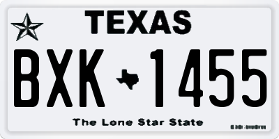 TX license plate BXK1455