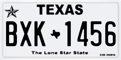 TX license plate BXK1456