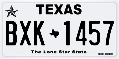 TX license plate BXK1457