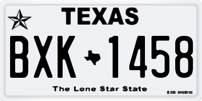 TX license plate BXK1458