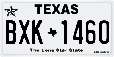 TX license plate BXK1460