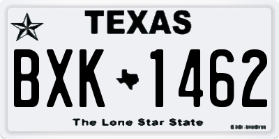 TX license plate BXK1462