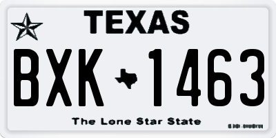 TX license plate BXK1463