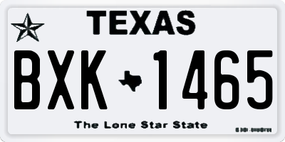 TX license plate BXK1465