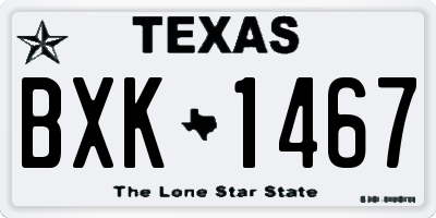 TX license plate BXK1467