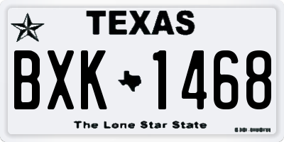 TX license plate BXK1468