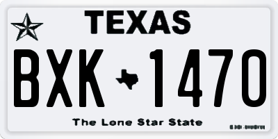 TX license plate BXK1470