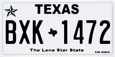 TX license plate BXK1472