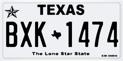 TX license plate BXK1474