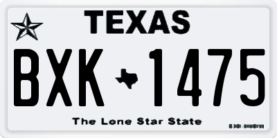 TX license plate BXK1475