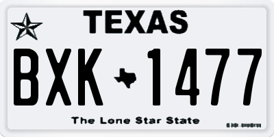 TX license plate BXK1477