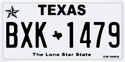 TX license plate BXK1479