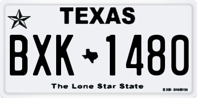 TX license plate BXK1480
