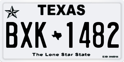 TX license plate BXK1482