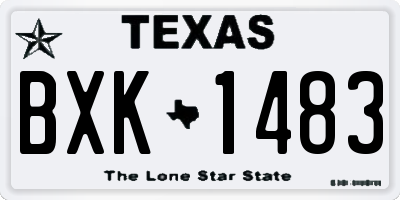 TX license plate BXK1483