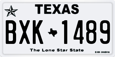 TX license plate BXK1489