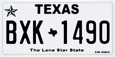 TX license plate BXK1490