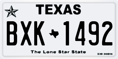 TX license plate BXK1492