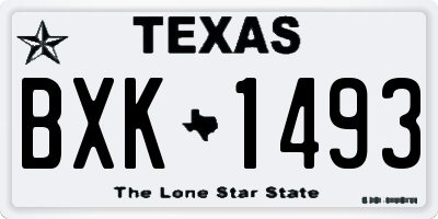 TX license plate BXK1493
