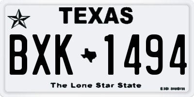 TX license plate BXK1494