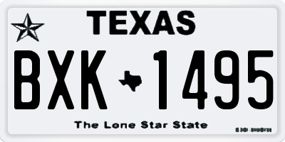 TX license plate BXK1495
