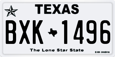TX license plate BXK1496