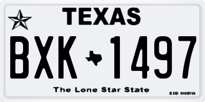 TX license plate BXK1497