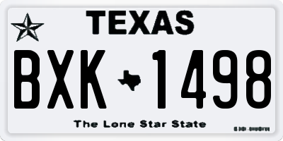 TX license plate BXK1498