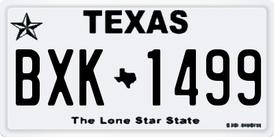 TX license plate BXK1499