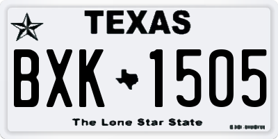TX license plate BXK1505