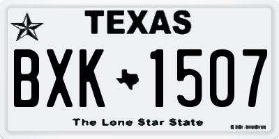 TX license plate BXK1507