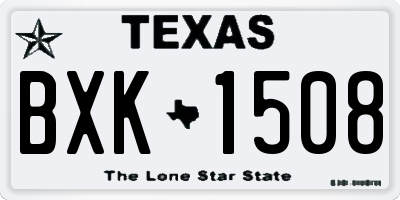 TX license plate BXK1508