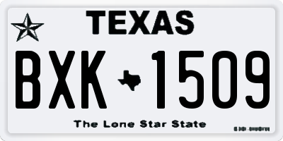 TX license plate BXK1509