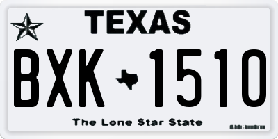 TX license plate BXK1510