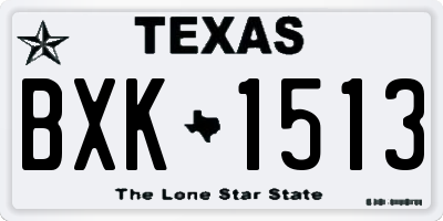 TX license plate BXK1513