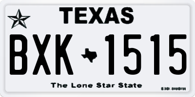 TX license plate BXK1515
