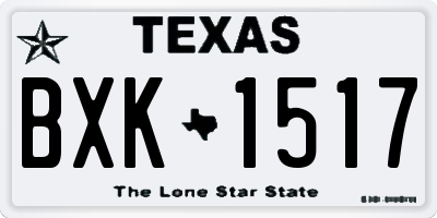TX license plate BXK1517