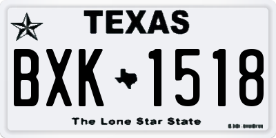 TX license plate BXK1518