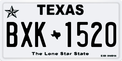 TX license plate BXK1520