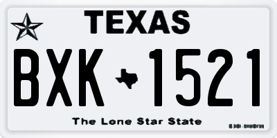 TX license plate BXK1521