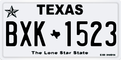 TX license plate BXK1523