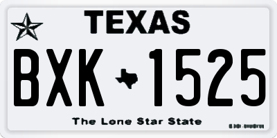 TX license plate BXK1525