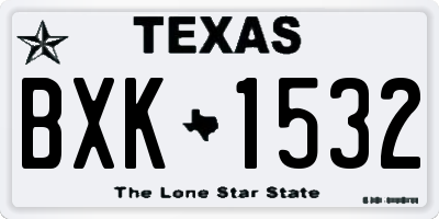 TX license plate BXK1532